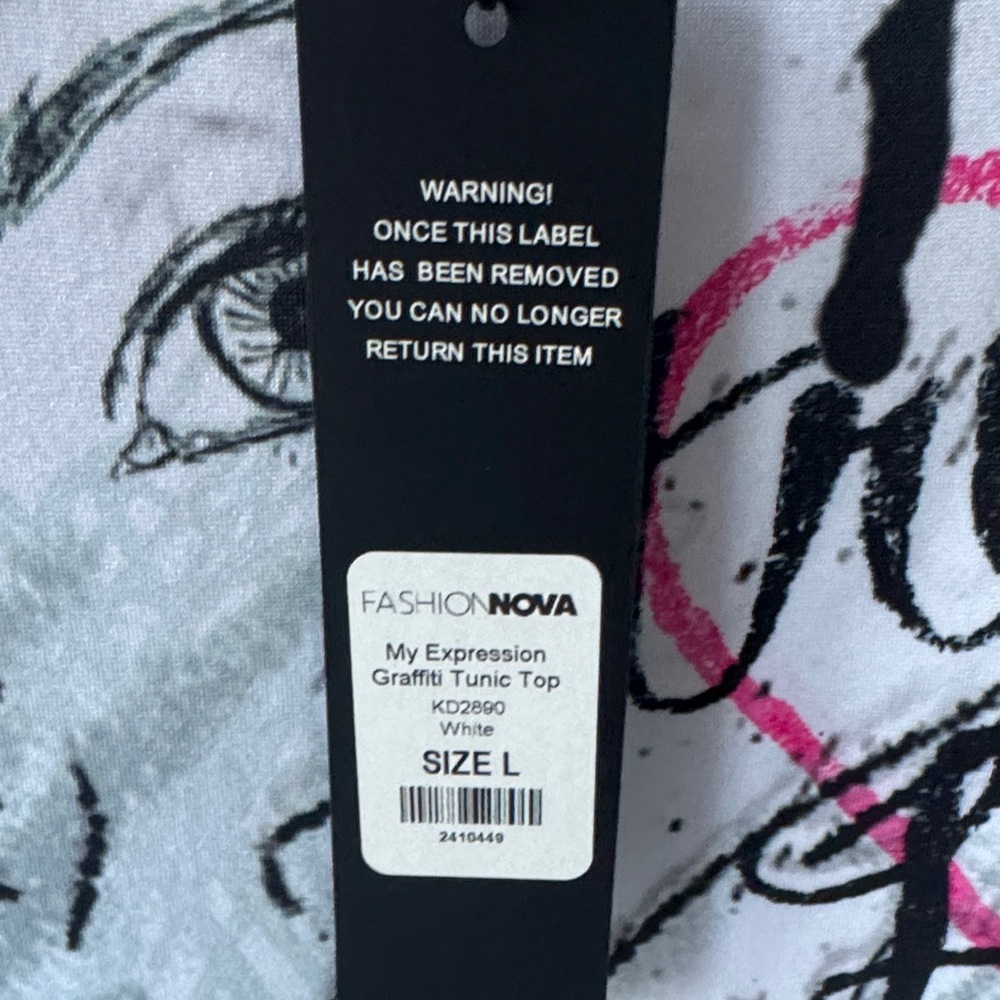 Fashion Nova My Expression Graffiti Tunic Top - Picture 12 of 14